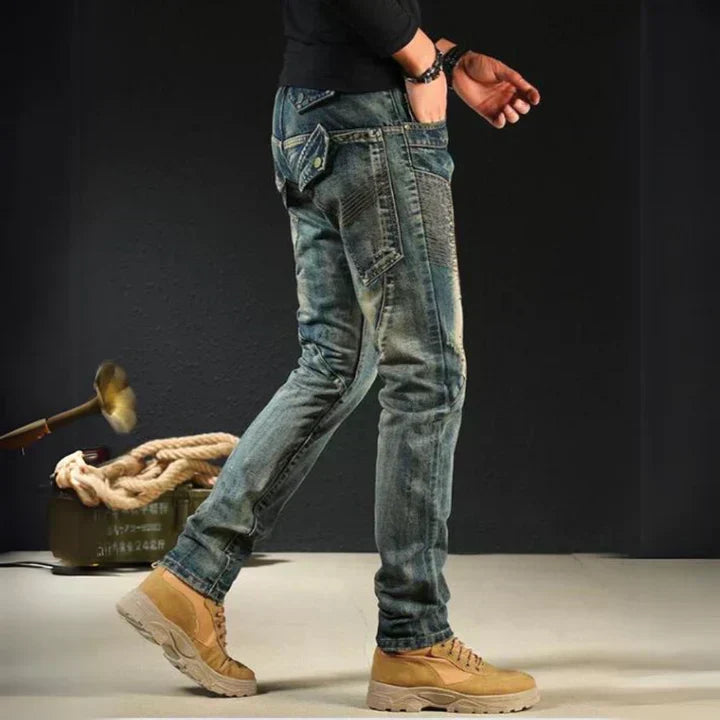 Men's Washed Denim Jeans