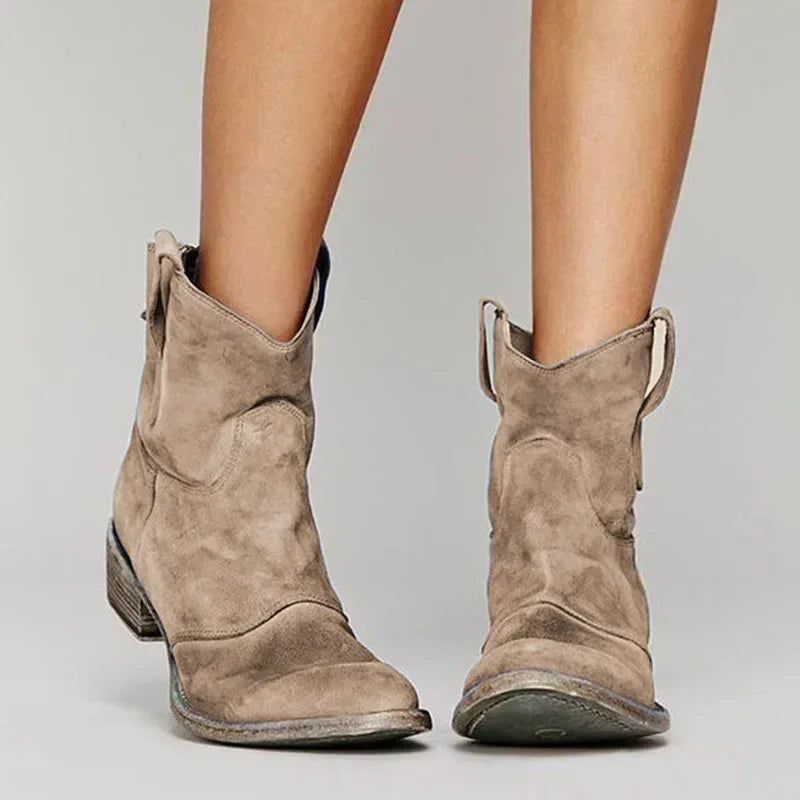 Gray Suede Cowboy Boots for Women